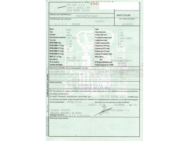 fiat stilo del año 2002