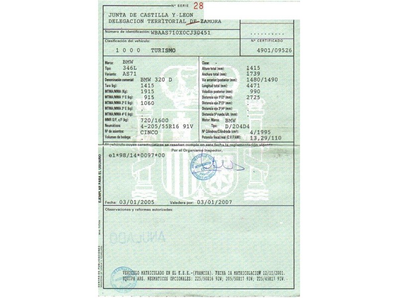 bmw  320 del año 2005