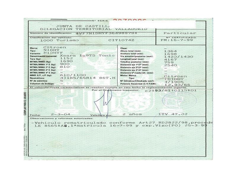 citroen xsara del año 1999