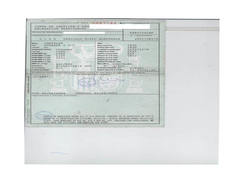 chrysler voyager del año 1994