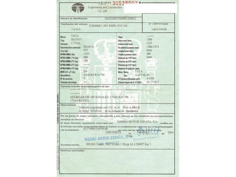 tata indica del año 2004