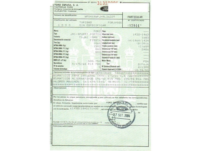 ford fiesta del año 2004
