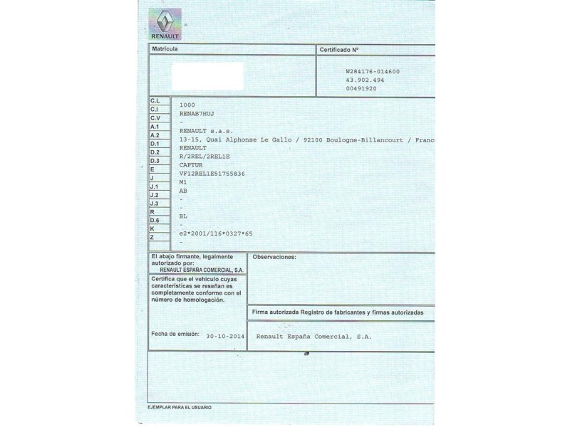 renault captur del año 2015