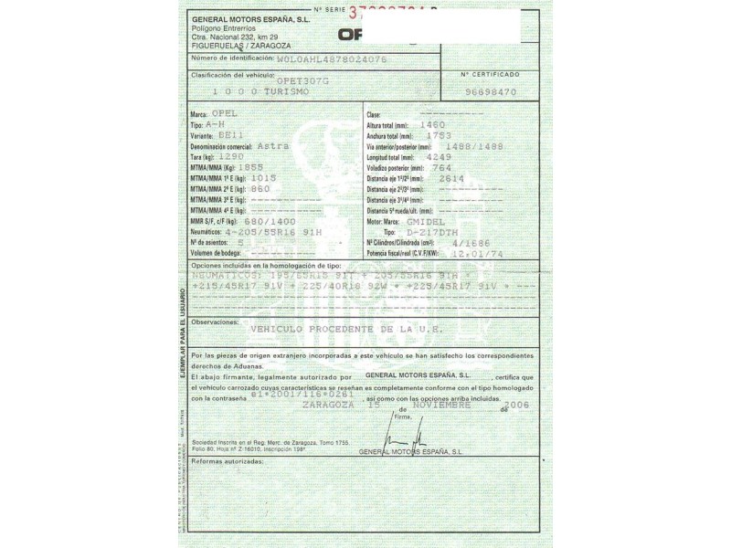 opel astra del año 2006