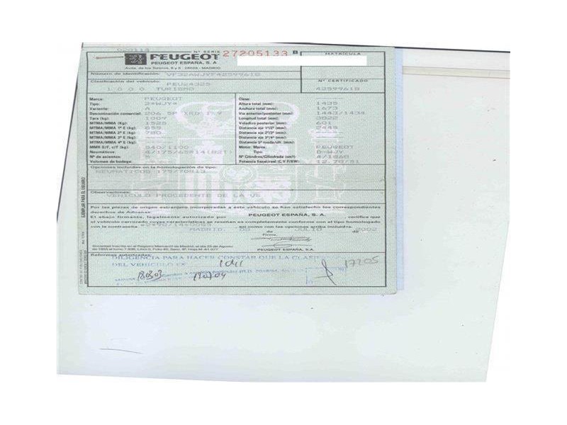 peugeot 206 del año 2002