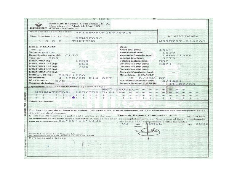renault clio del año 2002
