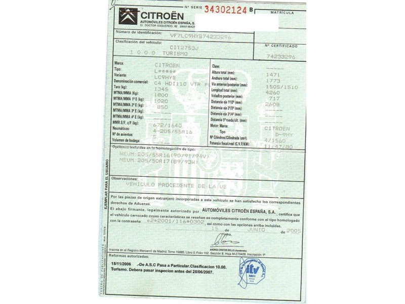 citroen c 4 del año 2005