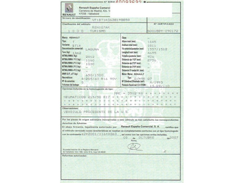 renault laguna del año 2007