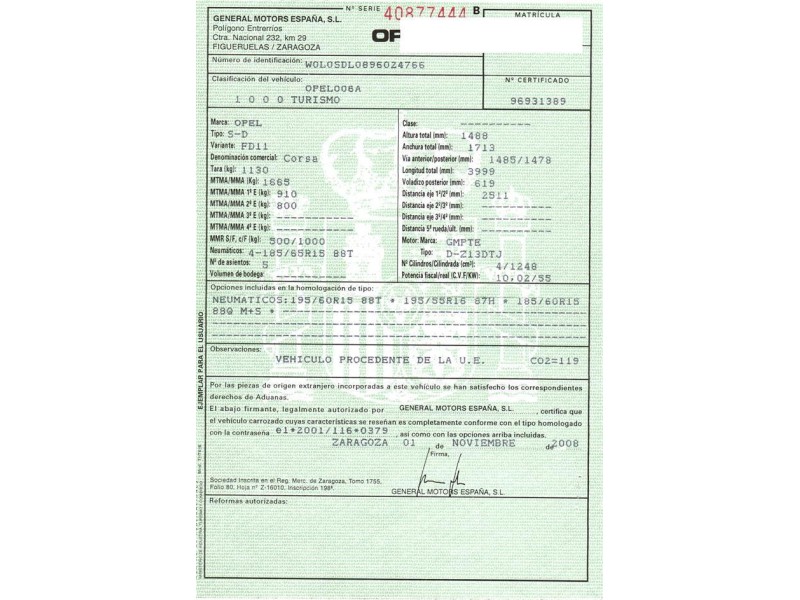 opel corsa del año 2009