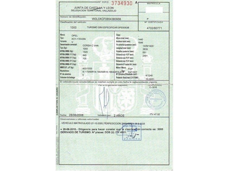 opel corsa del año 2005
