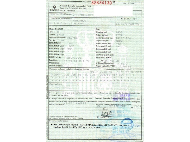 renault megane del año 2004