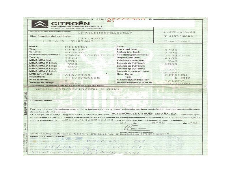 citroen xsara del año 2002