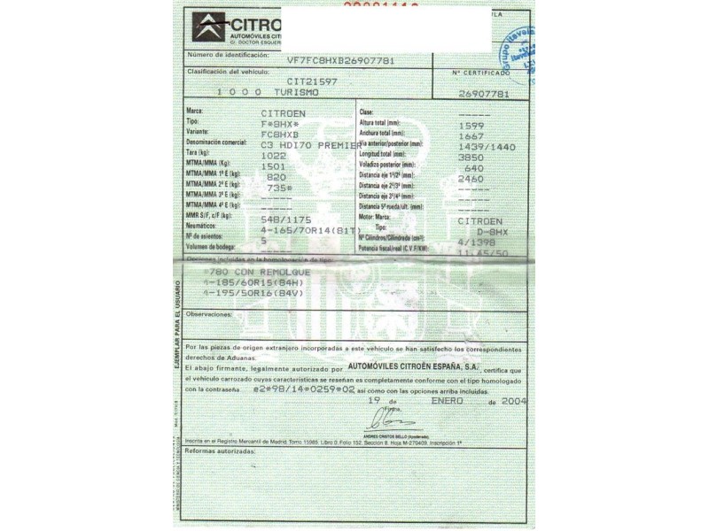 citroen c 3 del año 2004