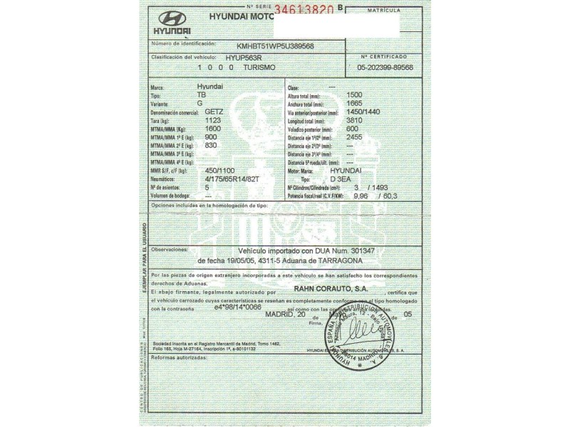 hyundai getz del año 2005