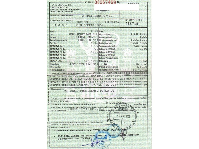 ford c max del año 2006