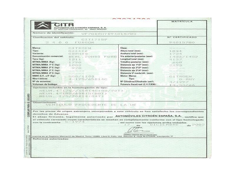 citroen berlingo del año 2002