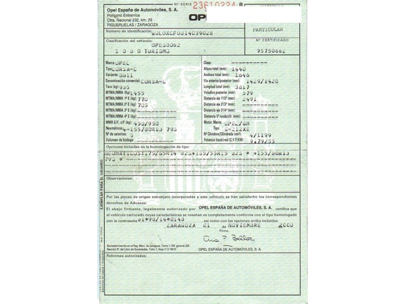 opel corsa del año 2001