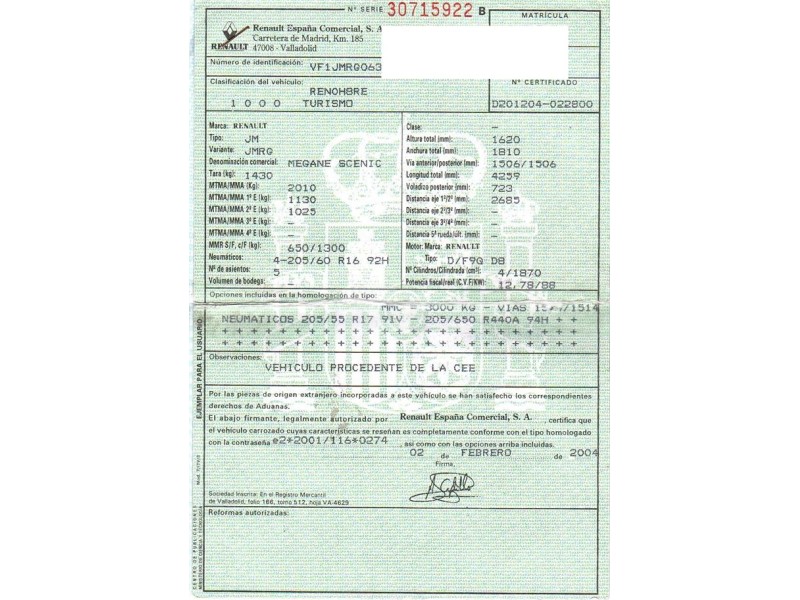 renault scenic del año 2004