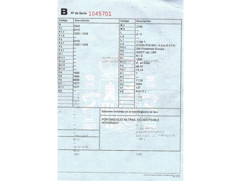 opel zafira del año 2013