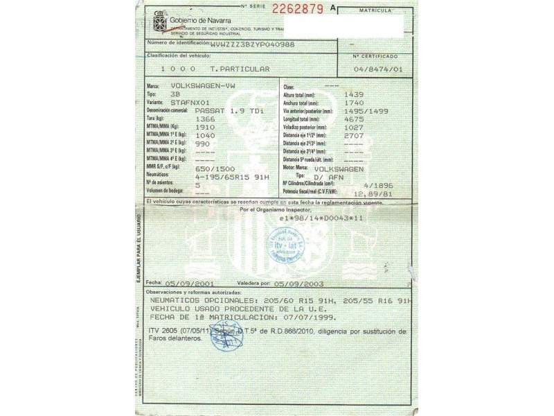 volkswagen passat del año 1999