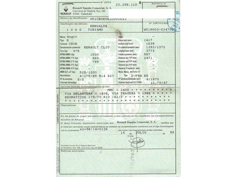 renault clio del año 1999