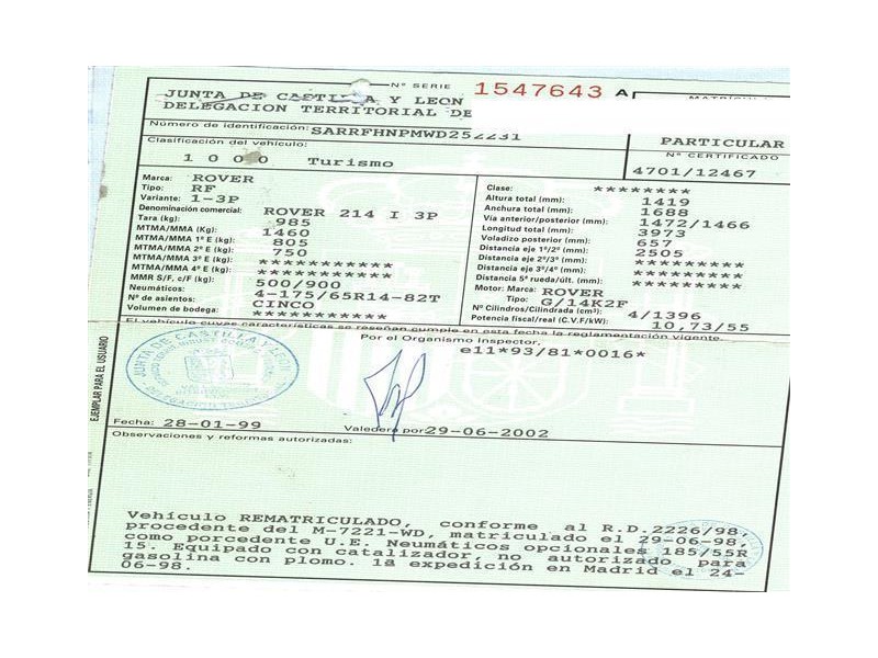 rover  214 del año 1998