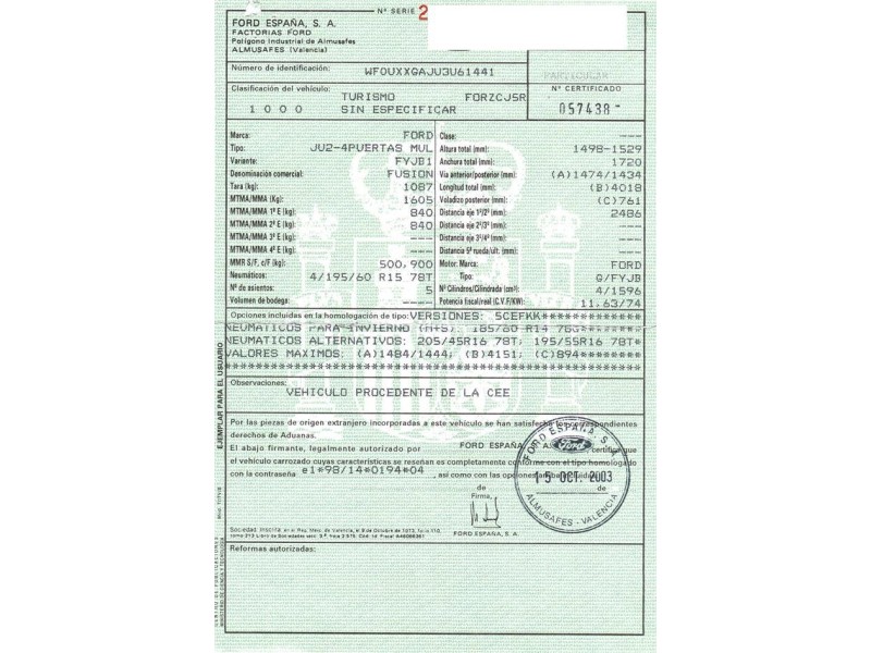 ford fusion del año 2004