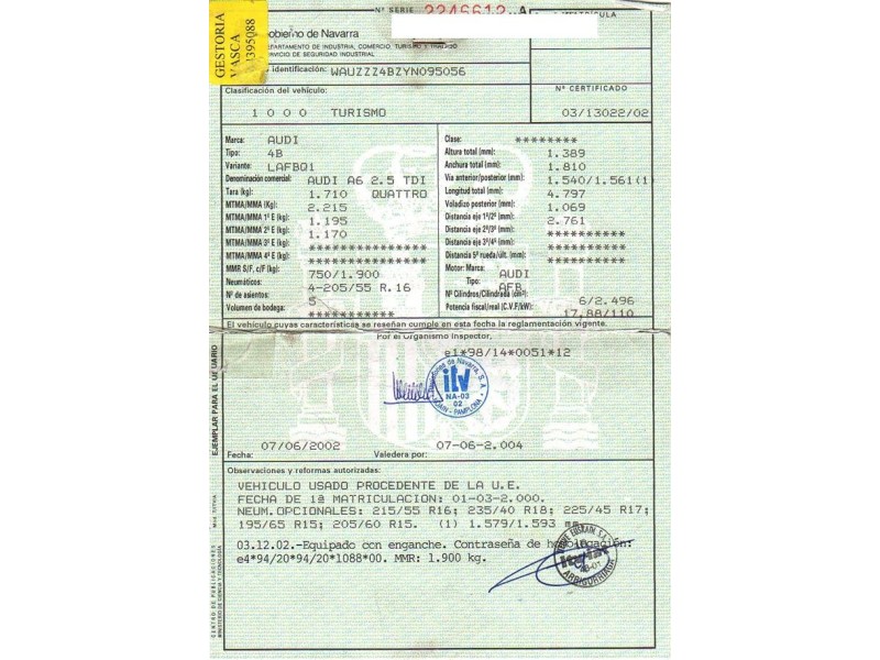 audi a6 del año 2002