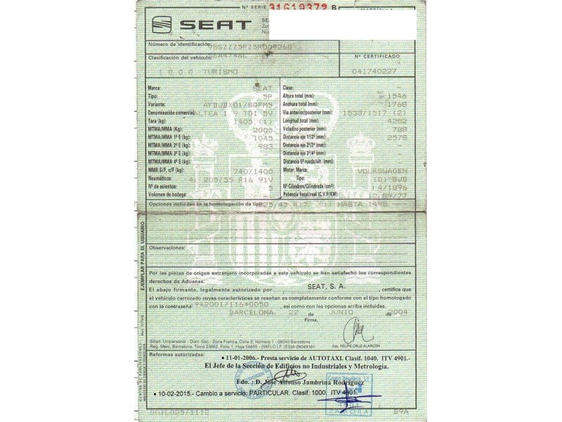 seat altea del año 2004