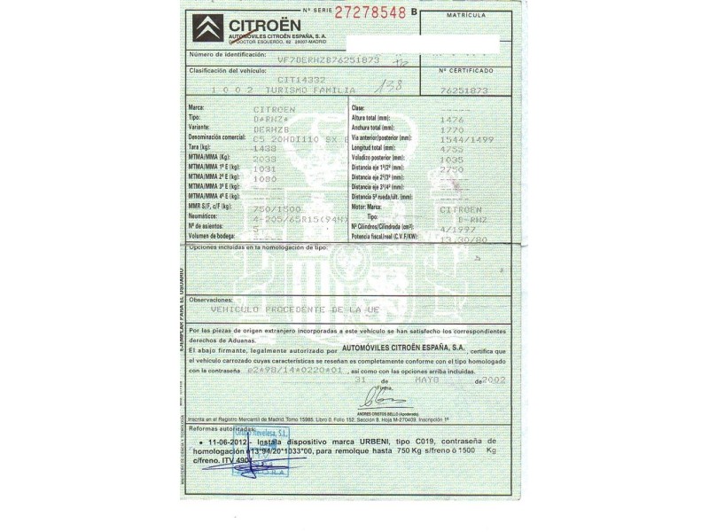 citroen c5 del año 2002