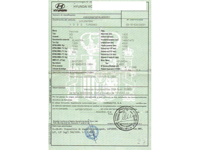 hyundai elantra del año 2004