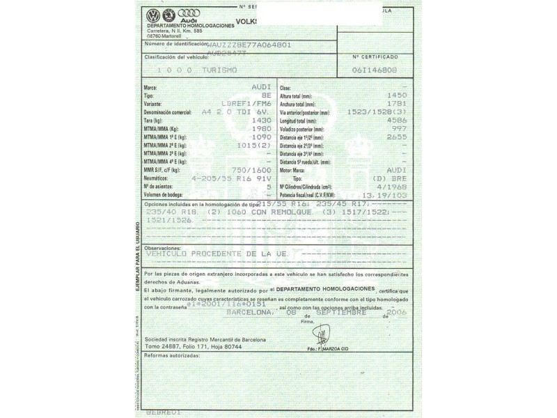 audi a4 del año 2006