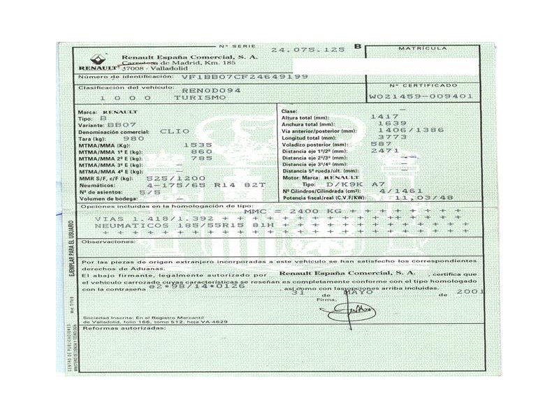 renault clio del año 2001