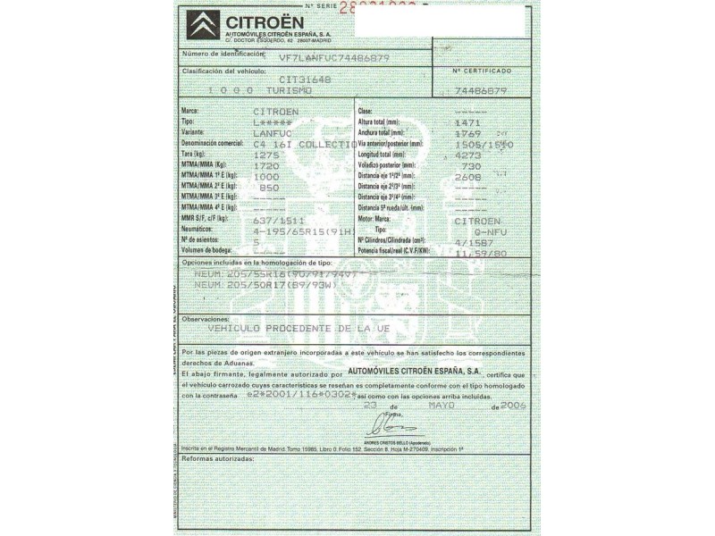 citroen c 4 del año 2006