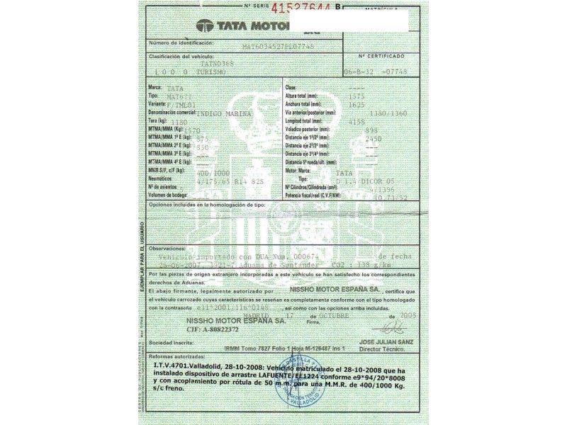 tata indigo del año 2008