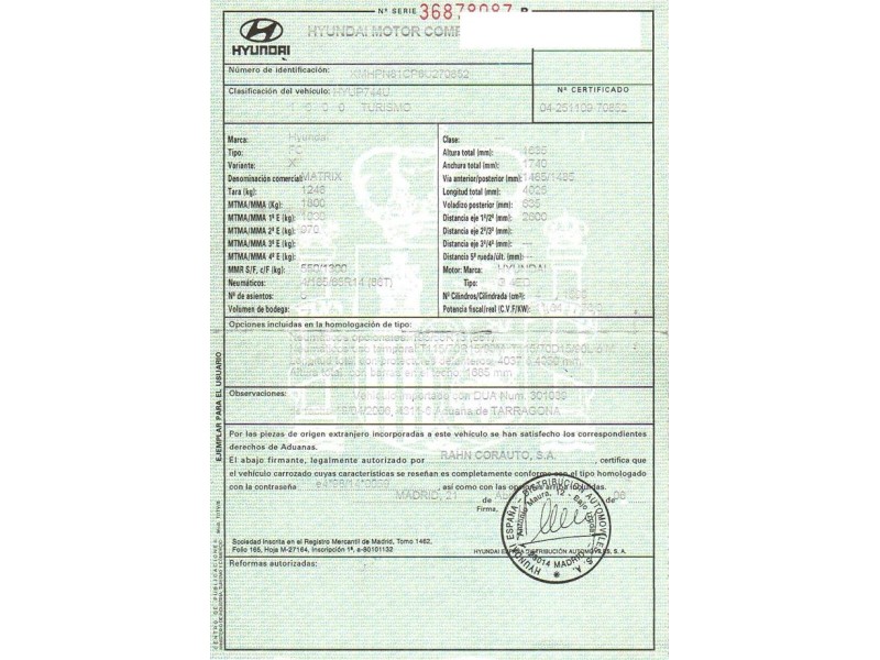 hyundai matrix del año 2006