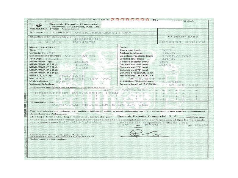 renault vel satis del año 2003