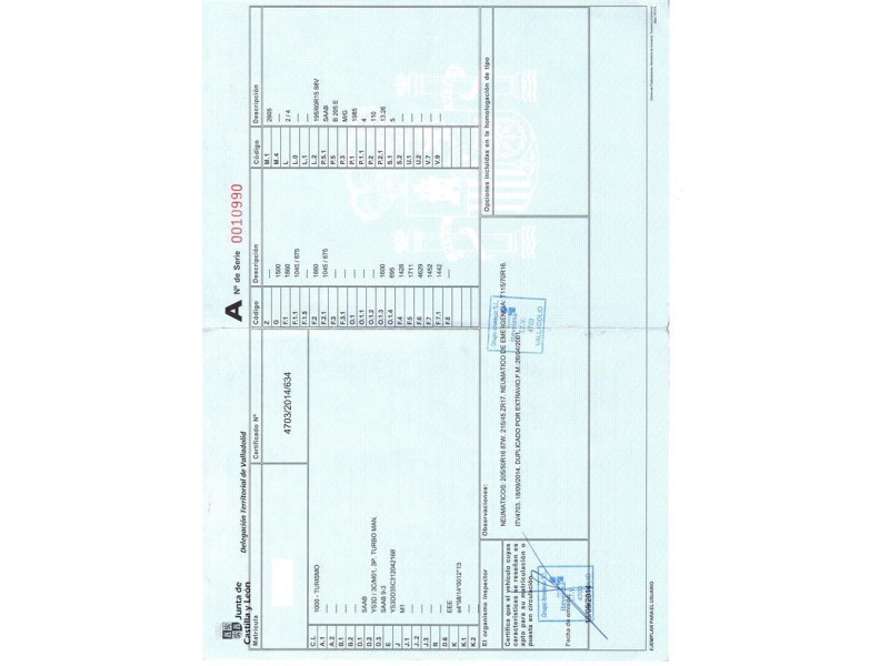 saab  9-3 del año 2001