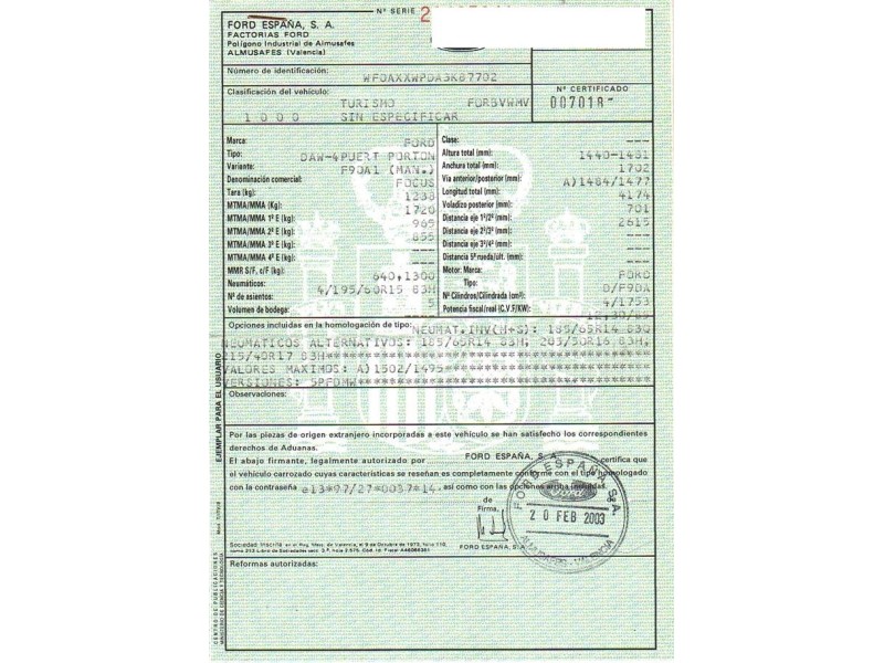ford focus del año 2003