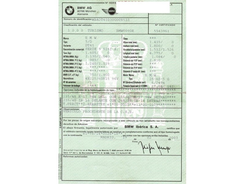 bmw  525 del año 2003