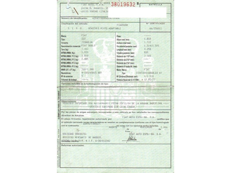 fiat doblo del año 2007