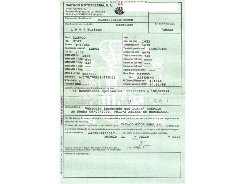 daewoo lanos del año 2002