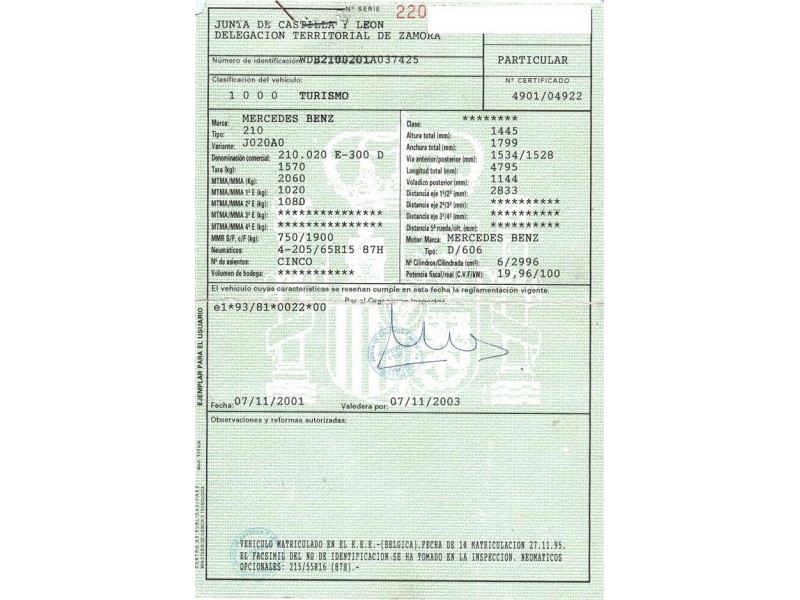 m. benz e 300 del año 1995