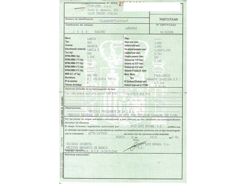 lancia y10 del año 2002