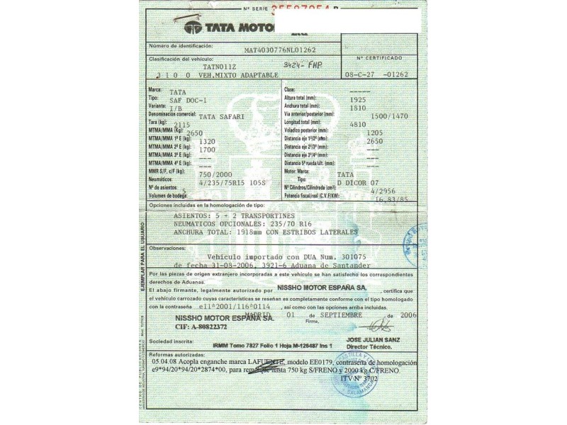 tata safari del año 2006