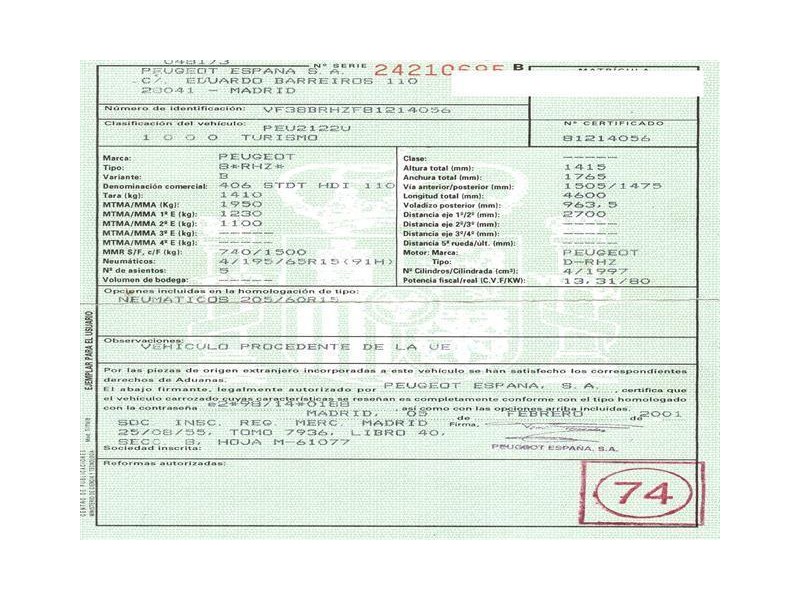 peugeot 406 del año 2001