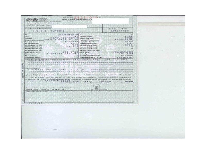 volkswagen golf del año 2003
