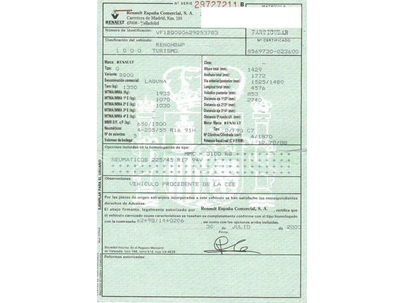 renault laguna del año 2003