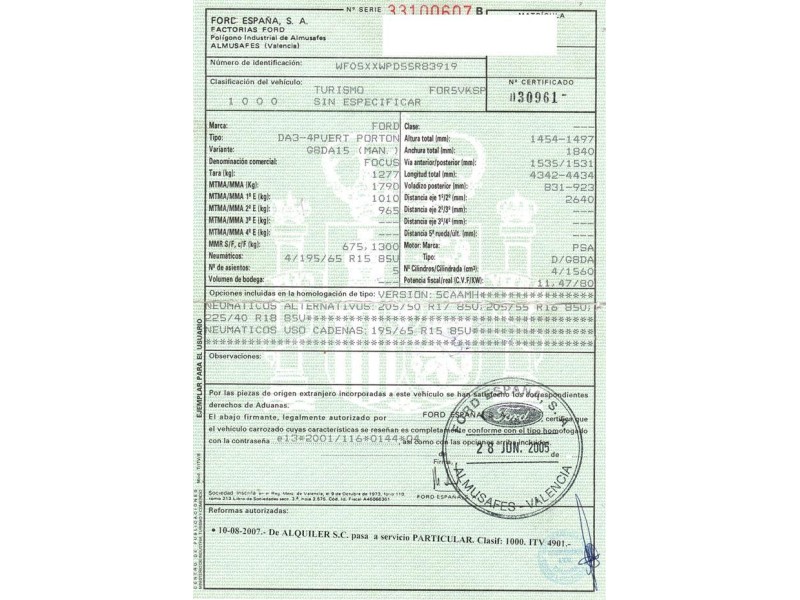 ford focus del año 2005
