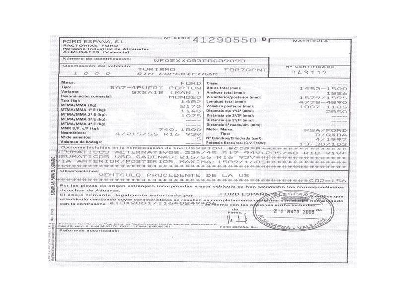 ford mondeo del año 2008